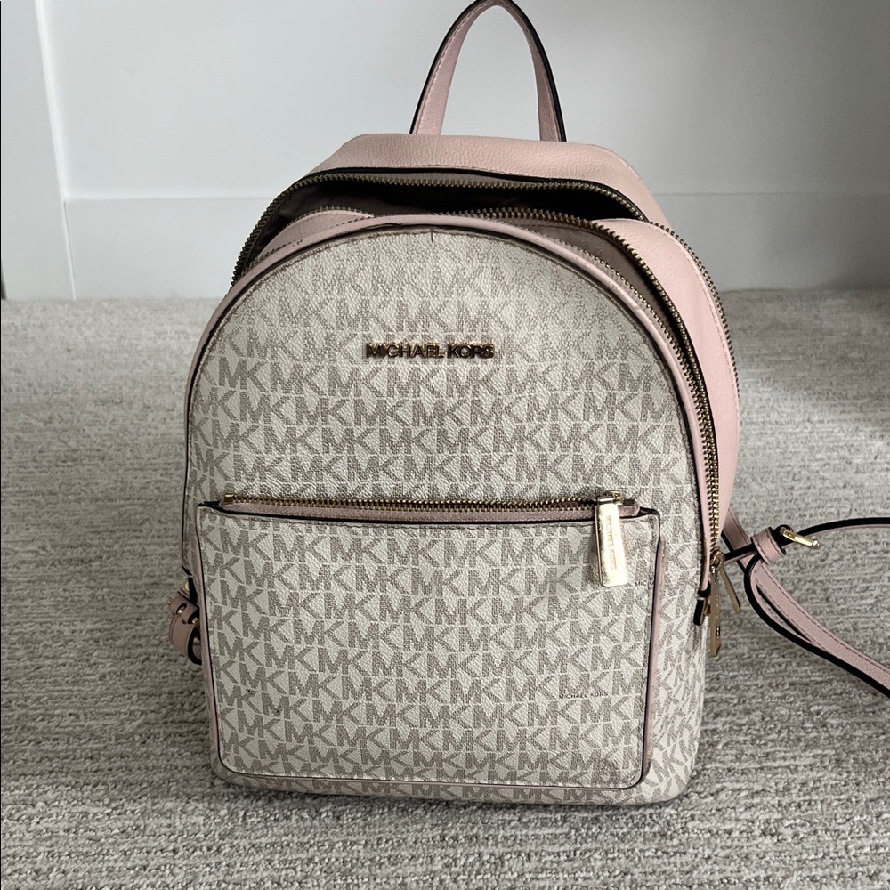 Michael Kors Pink and Cream Backpack